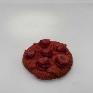 cookie fraise coulis de framboise